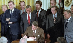 President Reagan Signs the Surface Transportation Assistance Act, January 6, 1983