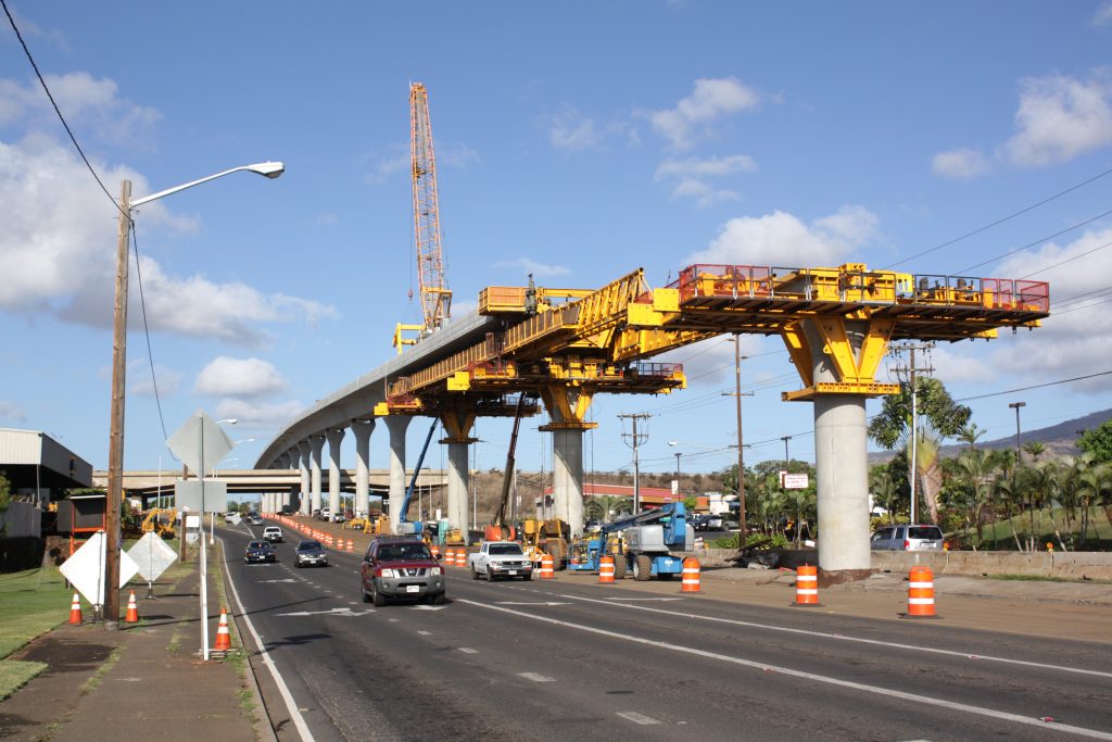 honolulu rail project under construction